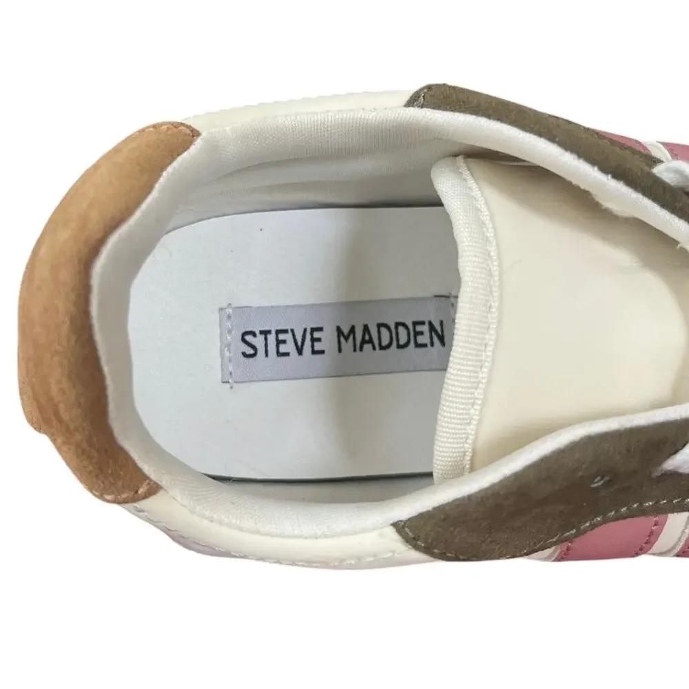 Steve Madden Escapade Sporty Sneaker Navy Pink Green Cream Women's 8.5 - Picture 6 of 9